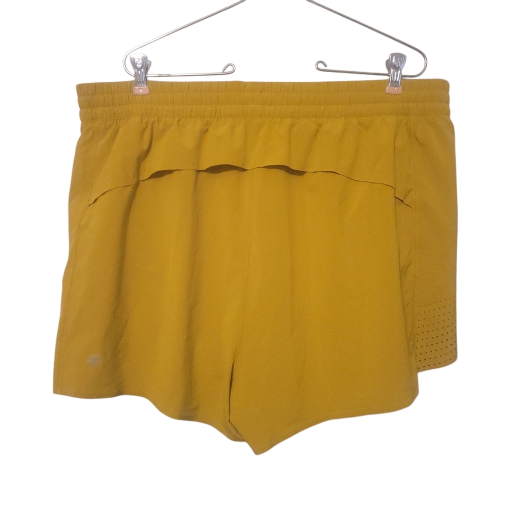 Athleta Hustle 3 Short 1X Yellow Running Athletic Elastic Waist Active EUC - Picture 5 of 7